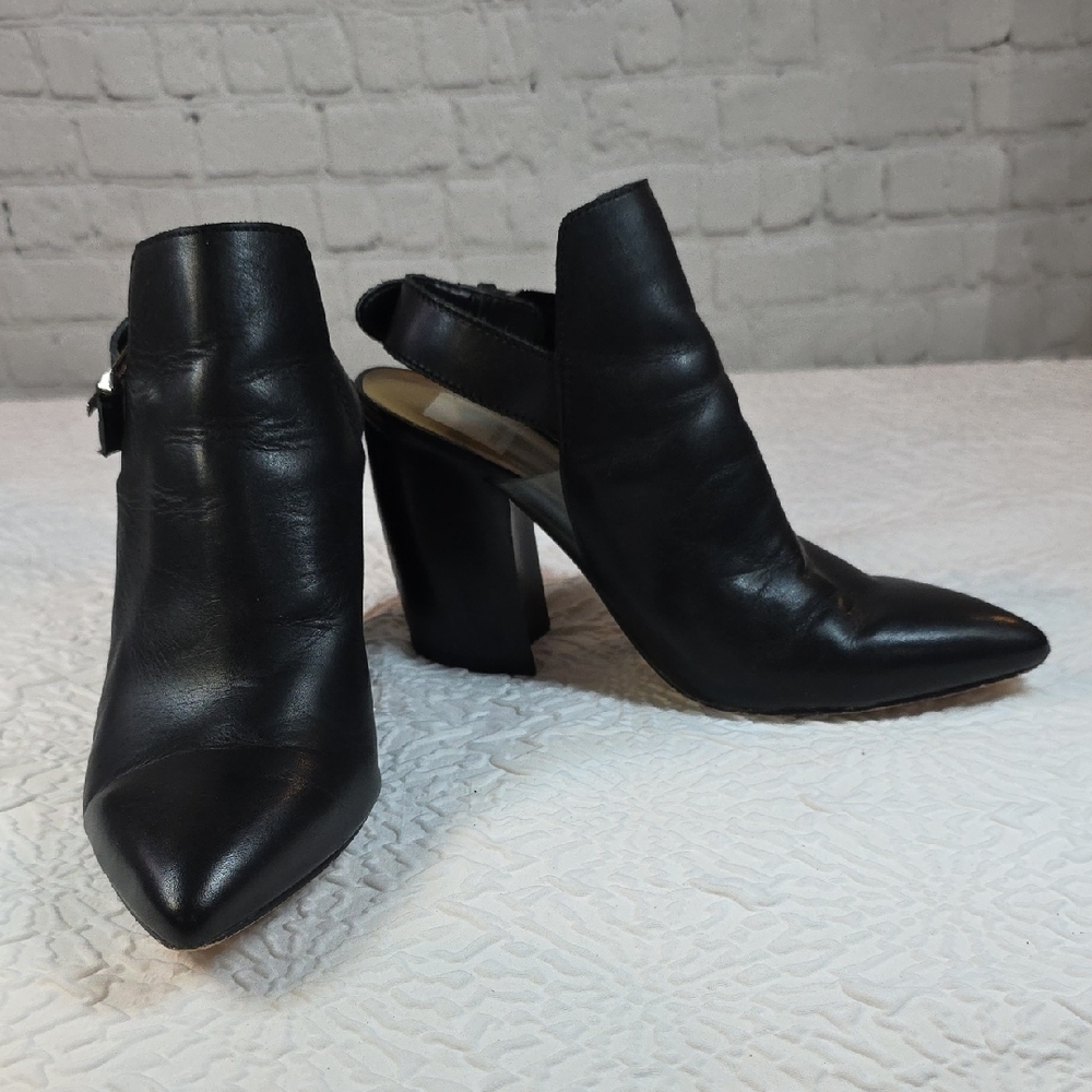 Dolce Vita Franky‎ Black Leather Cutaway Slingback Shooties - Size 7